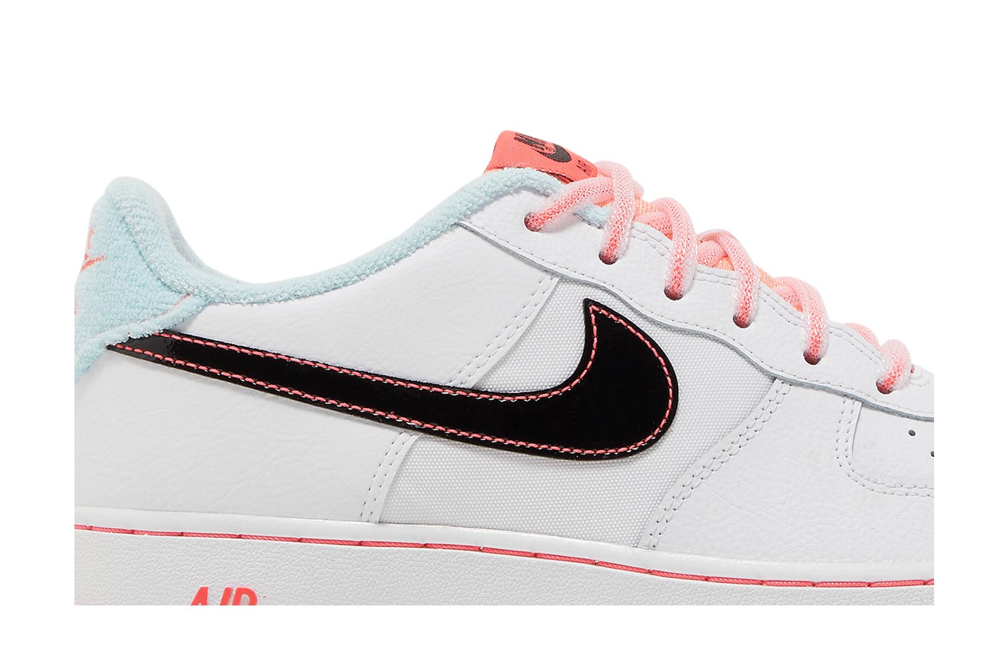 (Youth) Nike Air Force 1 07 LV8 GS White Atomic Pink DD7709-100 Moroen - Image 9