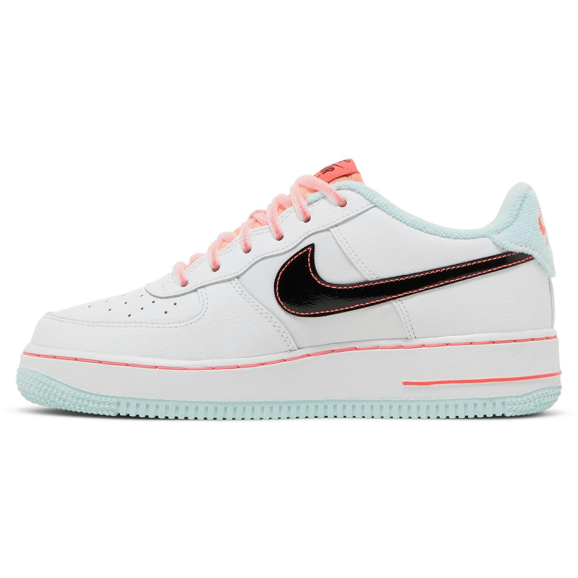 (Youth) Nike Air Force 1 07 LV8 GS White Atomic Pink DD7709-100 Moroen - Image 3