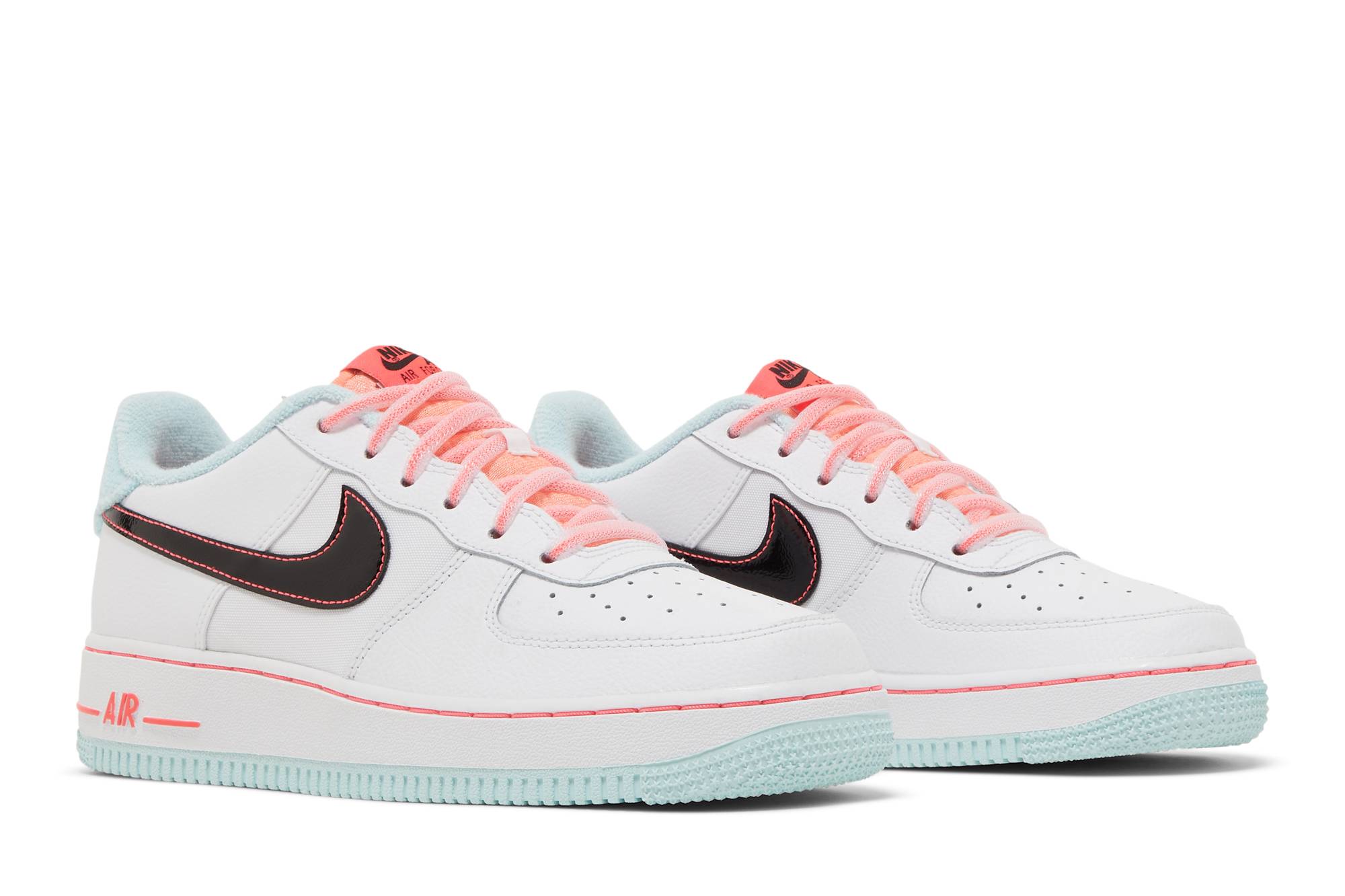 (Youth) Nike Air Force 1 07 LV8 GS White Atomic Pink DD7709-100 Moroen - Image 8