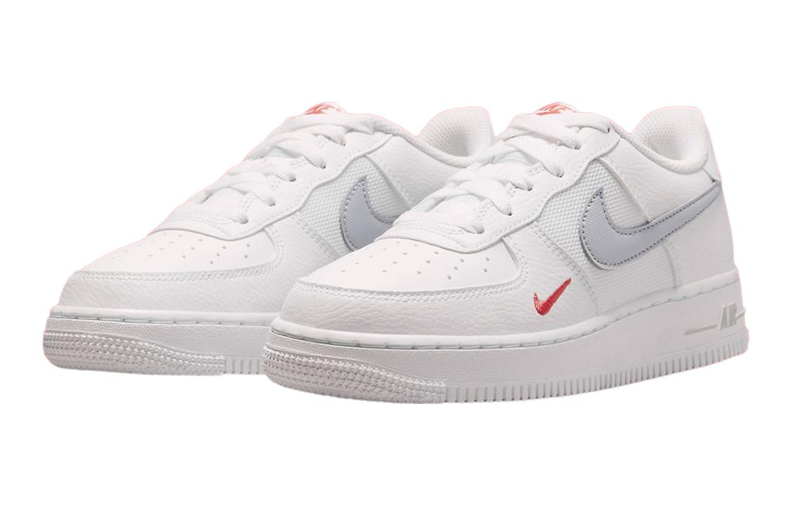 (Youth) Nike Air Force 1 Low White Grey Red FD9772-100 Moroen - Image 8