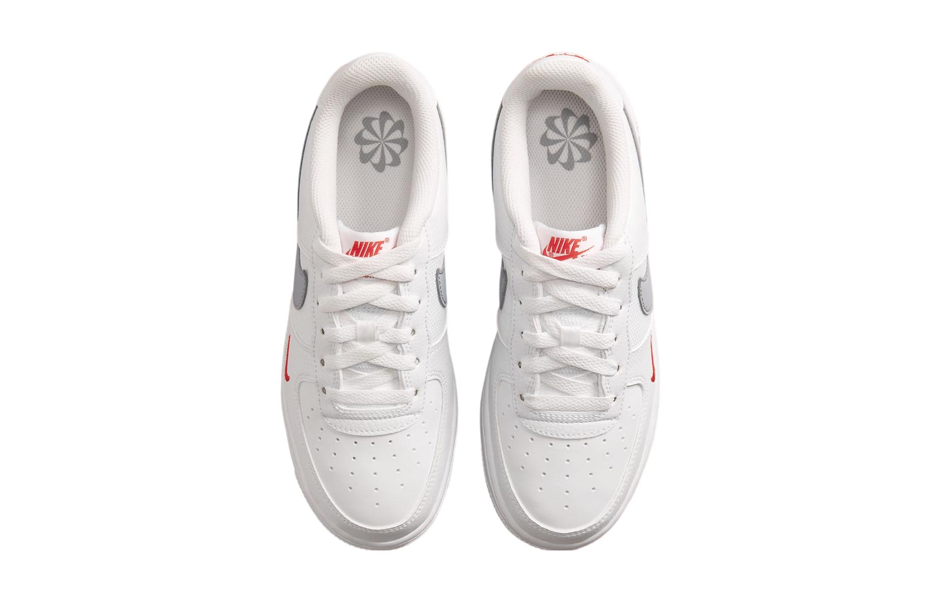 (Youth) Nike Air Force 1 Low White Grey Red FD9772-100 Moroen - Image 9