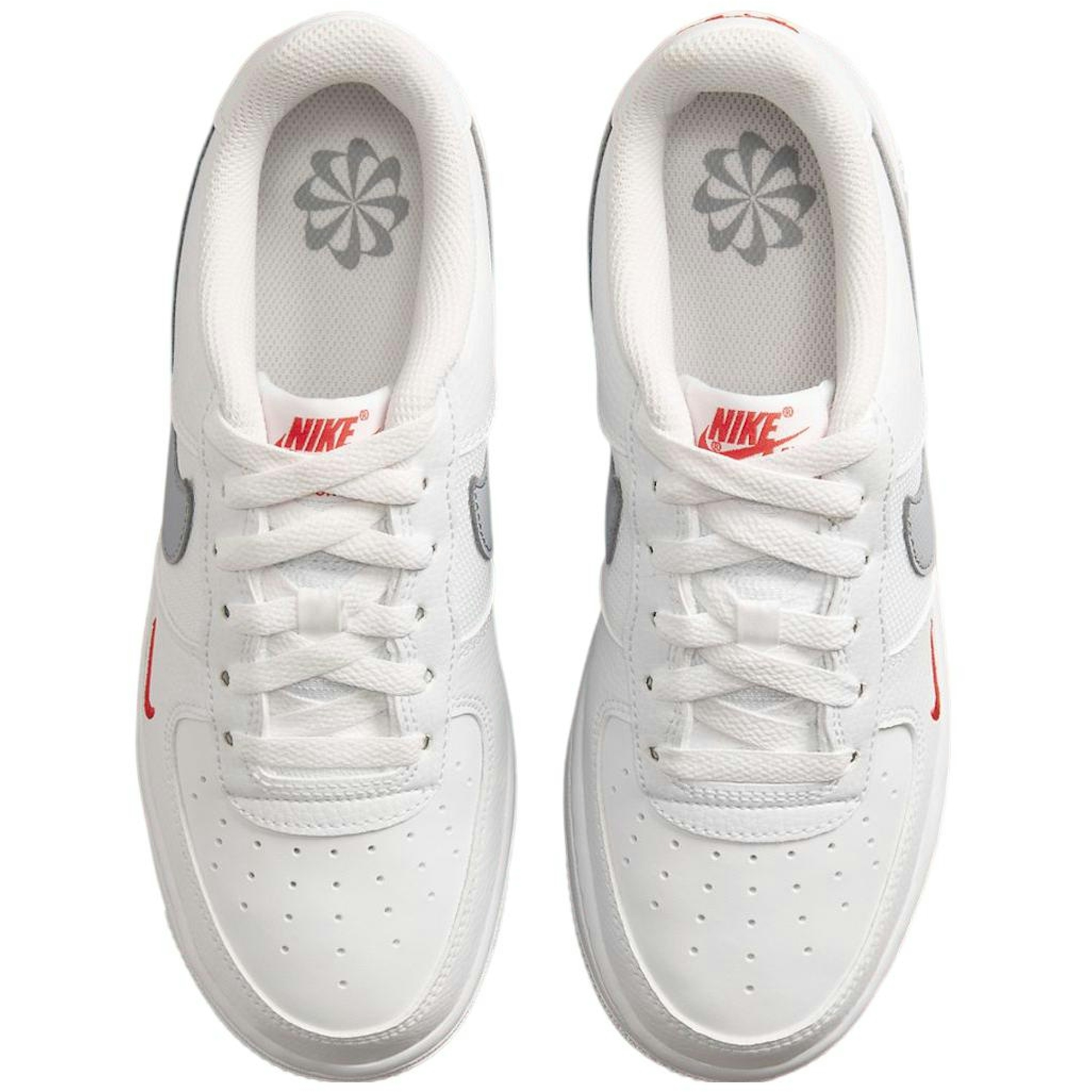 (Youth) Nike Air Force 1 Low White Grey Red FD9772-100 Moroen - Image 4