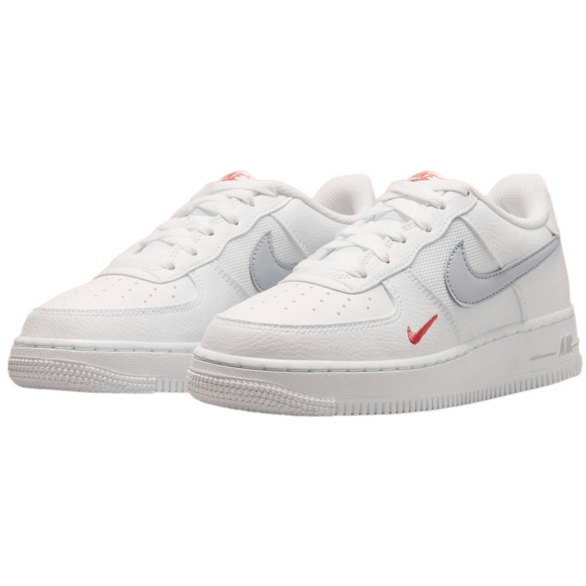 (Youth) Nike Air Force 1 Low White Grey Red FD9772-100 Moroen - Image 3