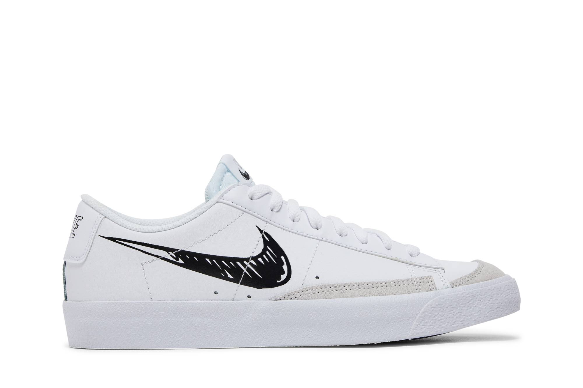 (Youth) Nike Blazer Low 77 GS Sketch - White Black DM7819-100 Coiloa